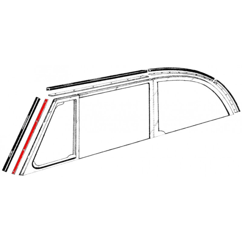 Set de 2 inserts aluminium pour joint vertical de baie de pare brise 65-72