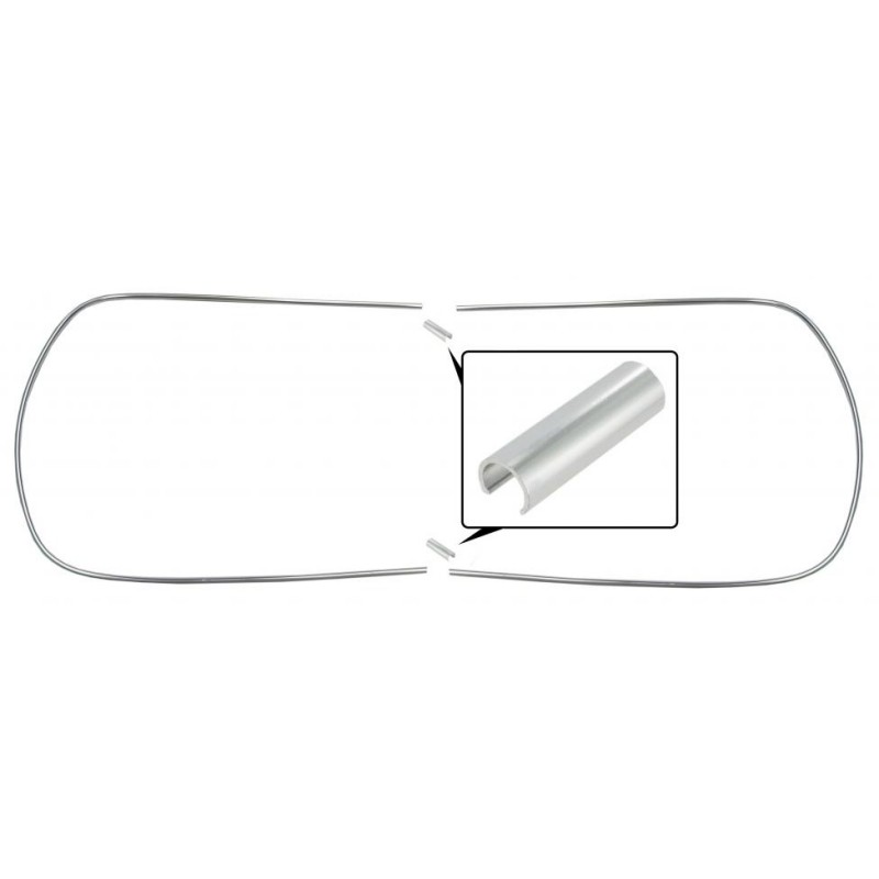 Set de 2 joncs chromés métalliques de lunette arrière pour Coccinelle 8/64-7/71