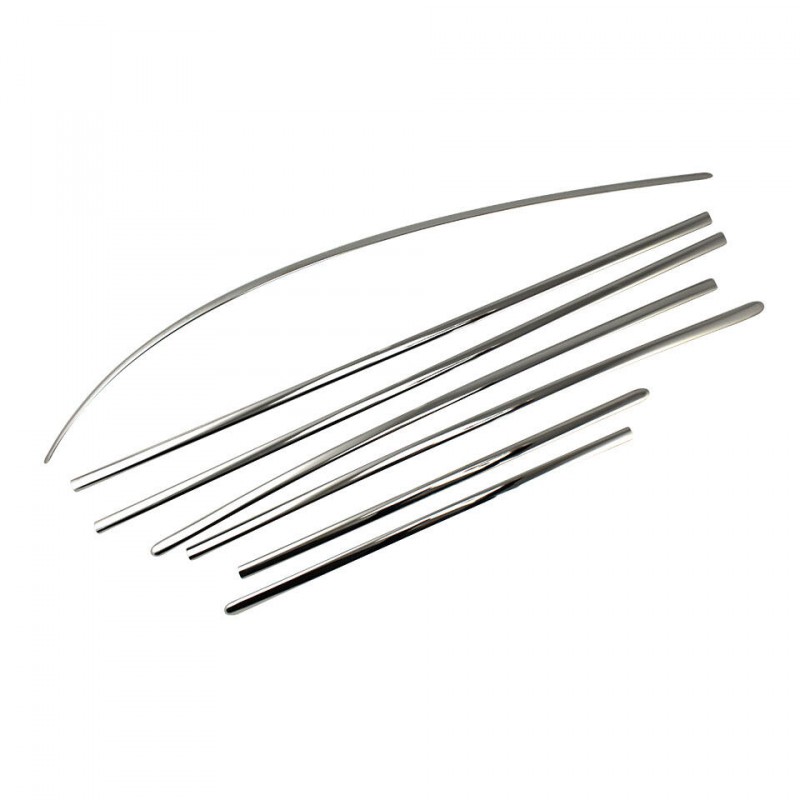 Set de 7 baguettes inox (pour capot sans écusson) 8/62-7/66, réf: 17101,  Coccinelle