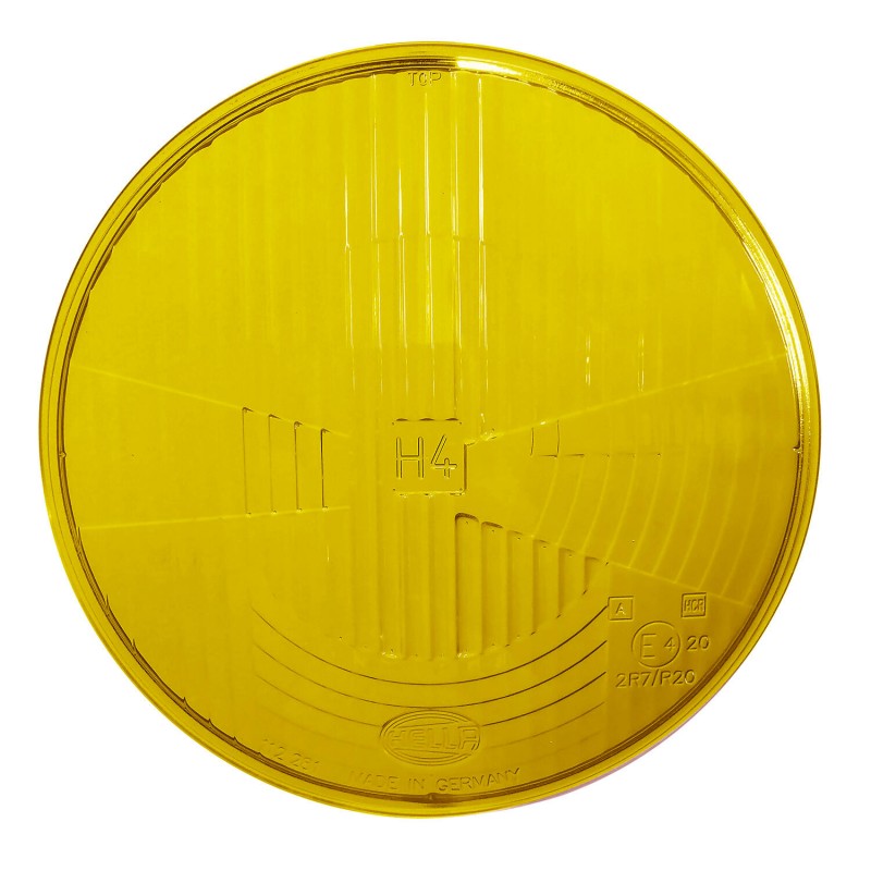 Glace de phare avant HELLA H4 jaune pour Coccinelle 68-,  Bay Window, Type 3 4/61-7/73 et 181