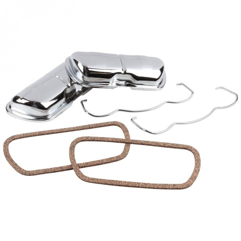 Set de 2 caches-culbuteurs chromés à clips