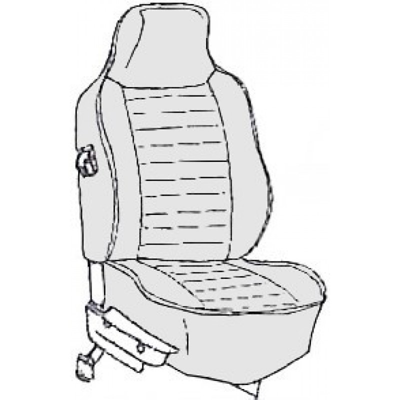 Kit housses de sièges gris clair pour Coccinelle Cabriolet 74-76 (basketweave #05)