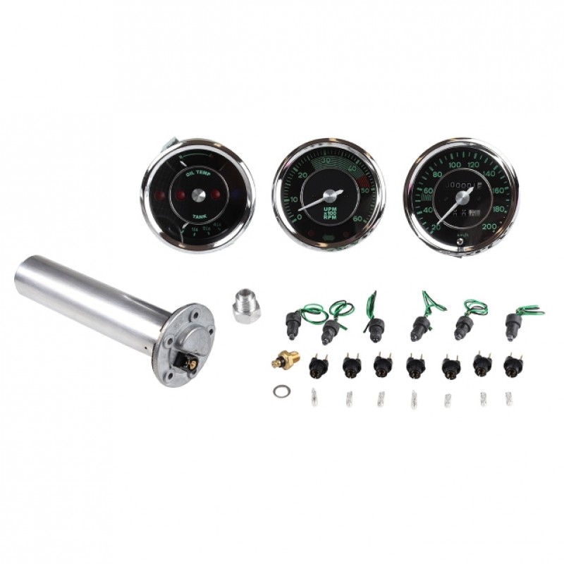 Kit d'instruments réplique Porsche 356 (jauge à essence, température d'huile, compteur de vitesse et compte-tours)