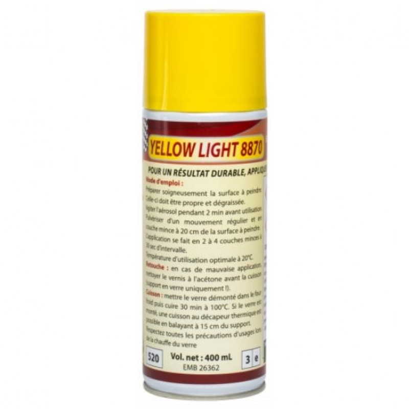 Bombe de vernis jaune pour look phares anciens RESTOM®YellowLight 8870 (bombe de 400ml)