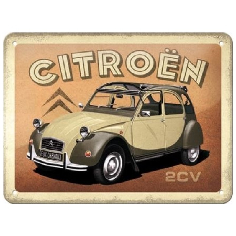 Tôle peinte emboutie 15x20cm Citroen - 2CV