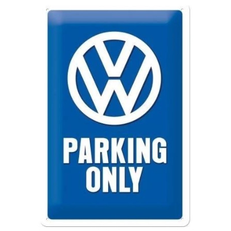 Tôle peinte emboutie 20x30cm VW Parking only
