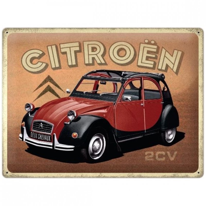 Tôle peinte emboutie 30x40cm Citroen 2cv - 2CV Charleston