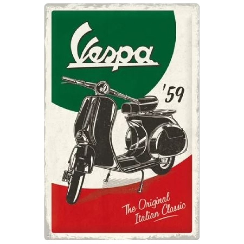 Tôle peinte emboutie 40x60cm Vespa / The Italian Classic