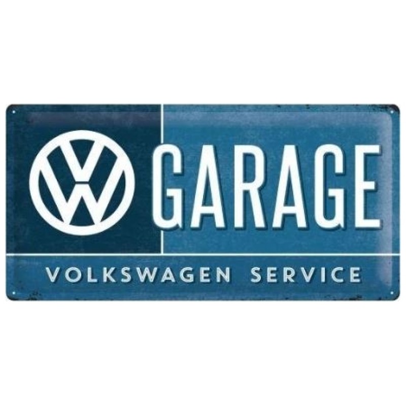 Tôle peinte emboutie 25x50cm VW Garage