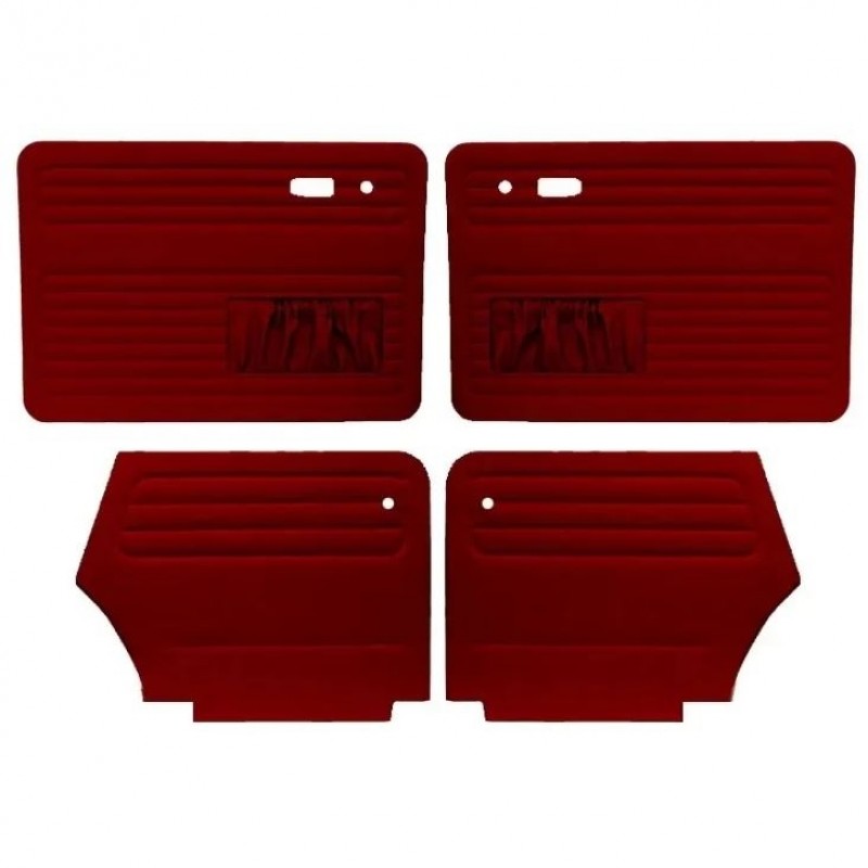 Set de 4 panneaux de portes TMI rouge (#17) pour cox cabriolet 73-79 avec vide-poches