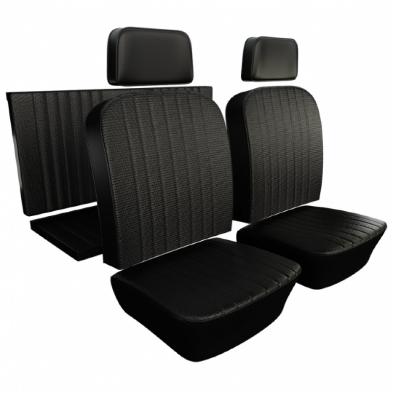 Kit housses de sièges noirs (#01 basketweave) pour Karmann Ghia berline 69-71