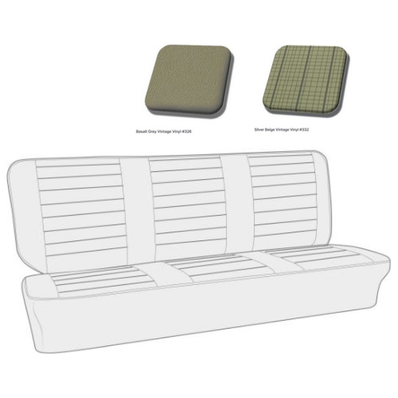 Housses de banquette arriere TMI Combi Bay Window 74-79 (#326 basalt grey/#332 silver beige)