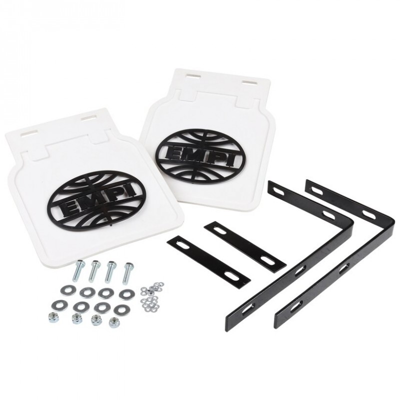 Set de 2 bavettes de roues arrières blanches avec logo EMPI T1 -67 