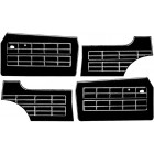 Set de 4 panneaux de portes 64-74 noirs (avec vide poche)