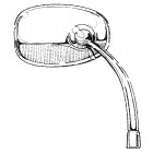Rétroviseur oval chromé droit (forme identique au gauche) 8/50-7/67