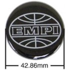 Set de 4 autocollants de caches-moyeux EMPI noir/gris (diamètre 43mm)