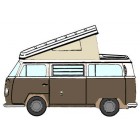 Toile de Westfalia 68-73 à 3 fenêtres BEIGE qualité éco