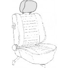 Set de 2 housses gris clair pour appuis tête 77-
