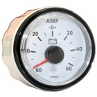 Ampèremètre -60/+60 amp fond blanc et cerclage triangle chromé diam. 52mm