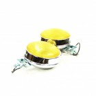 Set de 2 phares anti-brouillard 4" chromés 12v vitre jaune