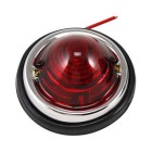 Feu arrière rond glace rouge prévu pour une ampoule double filament (non homologué)