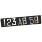 Plaque d'immatriculation noire rectangulaire 455x100mm sans tirets