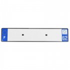 Plaque d'immatriculation blanche SIV rectangulaire 520x110mm département 62