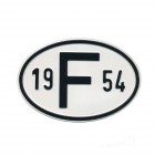 Plaque "F" millésime 1954
