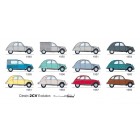 Carte postale  "2CV EVOLUTION 1948-1969"