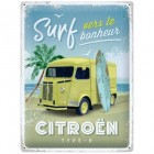 Tôle peinte emboutie 30x40cm Citroen Type H - Surf vers le bonheur