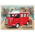 Tôle peinte emboutie 30x40cm Citroen Type H - Let's go travel