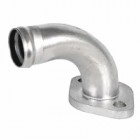 Coude en inox pour durite d'eau sur carter moteur côté droit 1,9-2,1 8/82-7/92