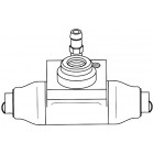Cylindre de roue arrière en alu pour Golf 1 Caddy 88- avec régulateur de pression (1 vis de fixation, diam. Piston 19,05mm)