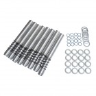 Set de 8 tubes enveloppes alu anodisé argent à ressort avec 2 toriques JAYCEE