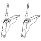 Vent wing hinge convertible, complete with screw, as pair, beetle cabrio 65-72