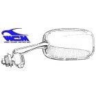 Door mirror, left, chrome, beetle cabrio 8/67-, WCM