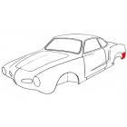 Quarter panel, rear, lower section, left, Karmann 8/71-