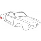 Quarter panel, rear, lower section, right, Karmann 8/71-