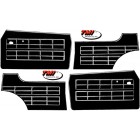 Interior vinyl panel kit, 4 pcs., black, Karmann 56-63, TMI