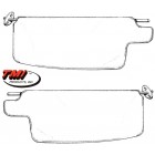 Sun visor set, cream colour, left/right, Karmann 65-74