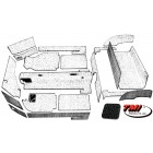Carpet kit, Karmann Ghia convertible 56-68, black