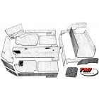 Carpet kit, Karmann Ghia convertible 56-68, grey
