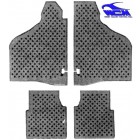 Floor mats, front and rear, black rubber with holes like original, Thing