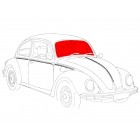 Windshield, E-marked, clear, Beetle 8/57-7/64