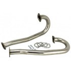 J-Tubes with flanges, 38mm, Vintage Speed, Stainless Steel, as pair