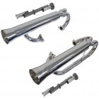 Dual Racing Exhaust, w/ Inserts, Chrome