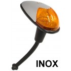 Turn signal light, wing mounted, amber, with rubber gasket,stainless steel, left/right, E-marked, Beetle 8/58-7/63