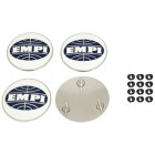 EMPI Logo Crests for Custom & Nipple Hubcaps, 4 pieces with hardware
