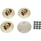 EMPI Stallion Logo Crests for Custom & Nipple Hubcaps, 4 pieces with hardware
