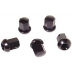 Porsche Style Alloy Lug Nuts, Set of 5, Black Anodized Aluminum